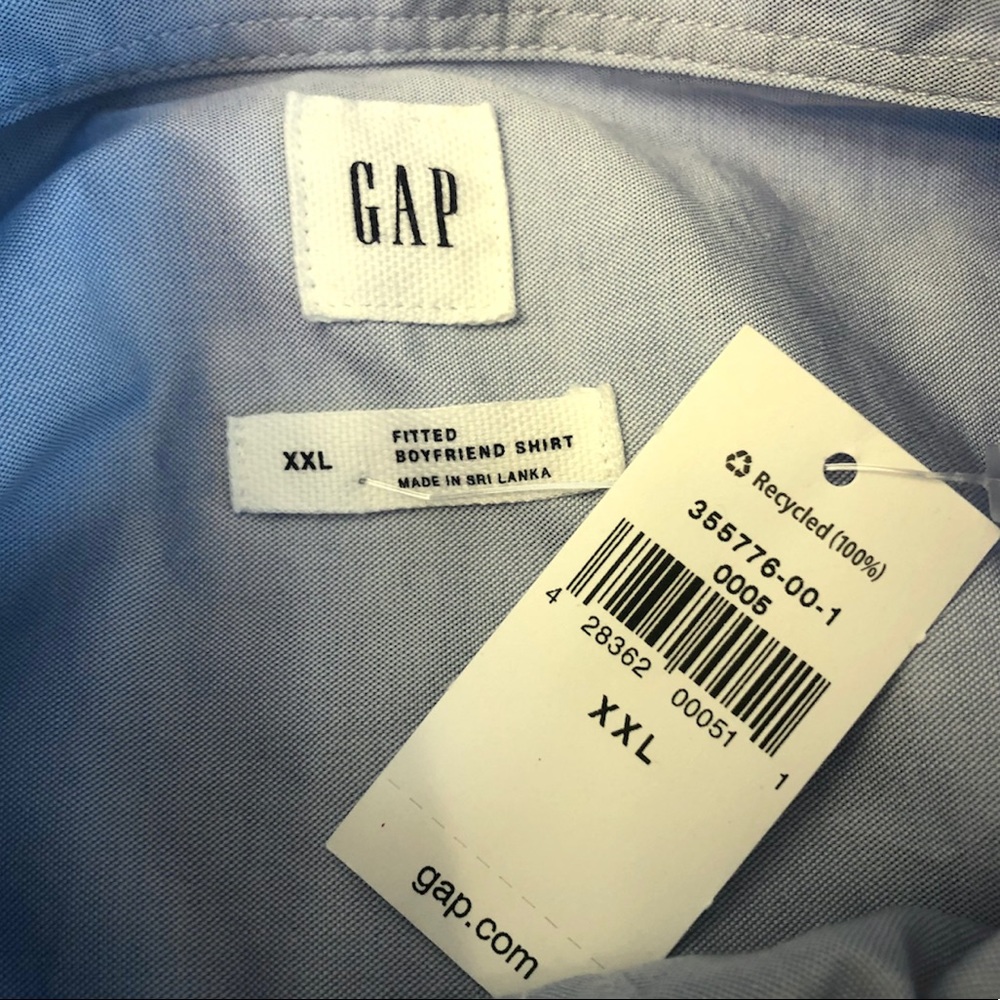 Gap Boyfriend fitted Oxford Blue Button Down Shirt - Picture 14 of 15